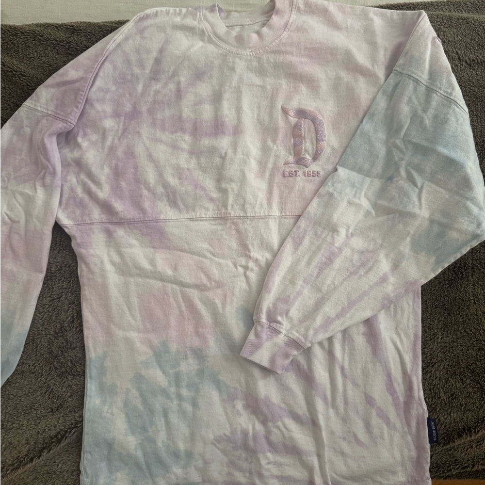 Disney Pink and Purple Jersey Top with Ethereal Watercolor Design